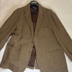 Ralph Lauren Men's Brown Cotton Herringbone Blazer